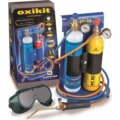Chalumeau Bi-Gaz Oxygène Propane Pro 3300°C : Kit Complet Soudage & Brasage, Coupe Acier 5 mm, Détendeurs, Manomètres KEMPER