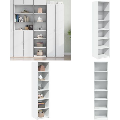Credenza Bianca 45x41x185 cm in Legno Multistrato - Credenza moderna - Credenza bianca
