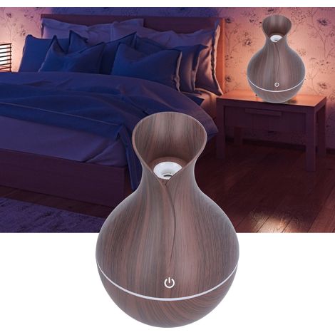 Diffuseur d'air ultrasonique LED pour aromathérapie et huiles essentielles - Réduction du bruit - Humidificateur d'air - Finition bois foncé (1/5)