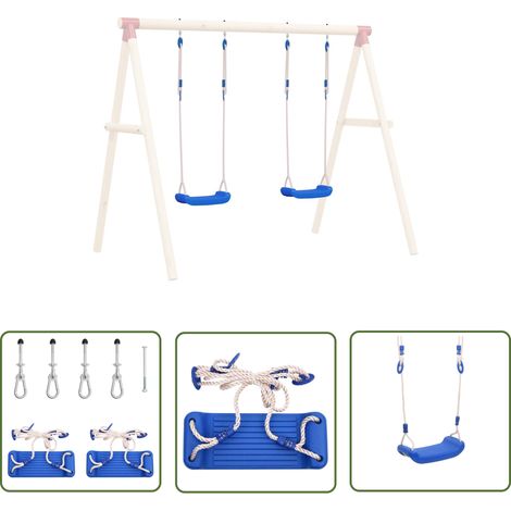 The Living Store Schaukelsitze mit Seilen 2 Stk. Blau 38x16 cm Polyethene - Schaukelsitze - Kindermöbel - Gartenspielzeug - Außenspeilgeräte - Blau (1/5)