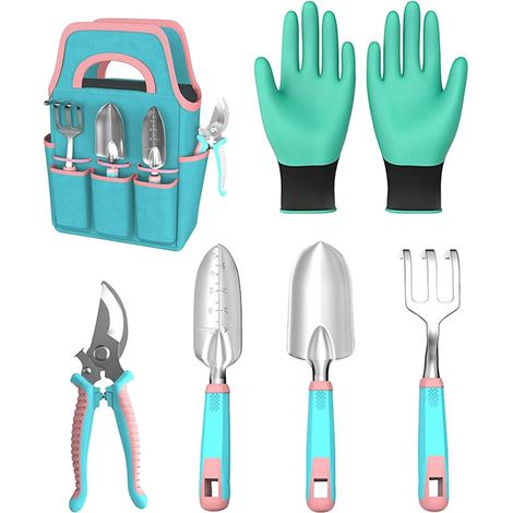 Ensemble d'outils de Jardin – Gants de râteau de, élagueuse à Main, Outils de Jardinage avec Sac fourre-Tout et Gants Kit de Transport pour intérieur et extérieur, Jardin, pelouse, terrasse (1/5)