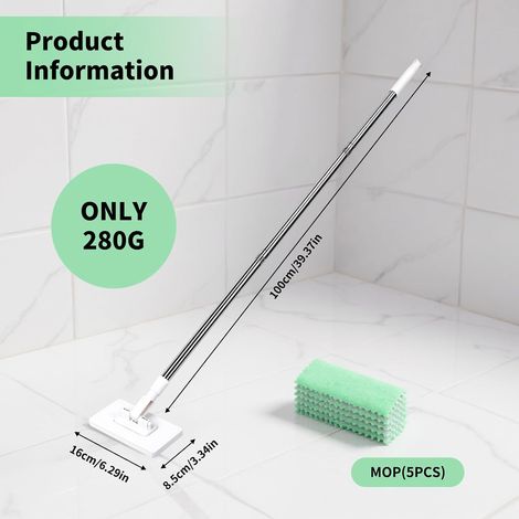 Bodenwischer-Set mit 5 Ersatzwischköpfen – 100 cm – Für Staub, Haare, Schmutz (1/5)