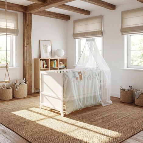 Lit combiné évolutif 70 x 140 cm - ROBA - Woodland Buddies - Blanc - Matelas et textile inclus (1/5)