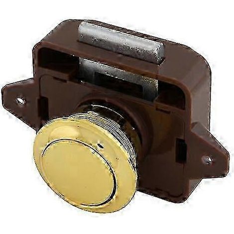 Loquet de placard à bouton-poussoir pour camping-car et caravane (marron doré) (1/5)