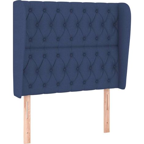 Maison Exclusive - Kopfteil mit Ohren Blau 93x23x118/128 cm Stoff (1/5)