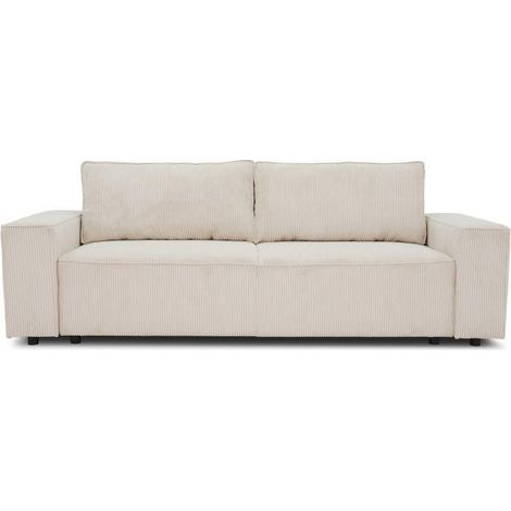 Casapy Eleganter Samt-Couch in Perlbeige für 4 Personen (1/3)
