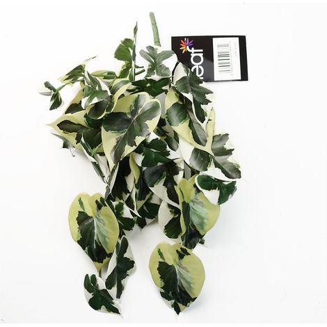 40cm Artificial Trailing Variegated Marble Pothos Plant (1/3)