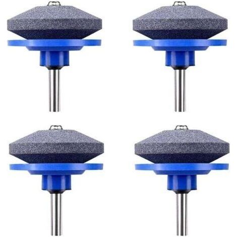 Affûteuse de Tondeuse à Gazon,4 PCS Universel Tondeuse À Gazon Affûteuse De Lame Rotative Meuleuse De Jardin Pierre De Roue pour Perceuse Électrique Perceuse À Main Kit De Réparation (1/4)