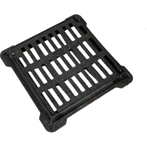 Einside – Grille en fonte ductile C250 – 30 x 30 cm – Cadre carré avec ailettes internes – Pour charges lourdes – Normes UNI EN124-1/2 (1/4)