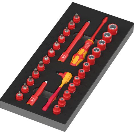 Wera 9727 Schaumstoffeinlage 8007 A VDE Zyklop VDE Knarre Set 1, 1/4", 30-tlg. (1/5)