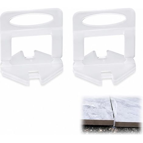 Clips de nivellement pour carrelage 1,5 mm – 200 pièces, système de Cales de nivellement pour carrelage, pour Sol et Mur – Accessoire Pratique et Durable pour la Pose de Carreaux avec Lignes (1/5)