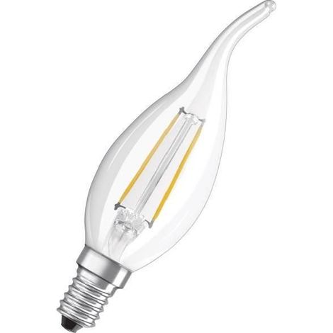 OSRAM Ampoule LED Filament, Forme flamme, Culot E14, 2W Equivalent 23W, 230 V, claire, Blanc Chaud 2700K, Lot de 1 pièce (1/5)