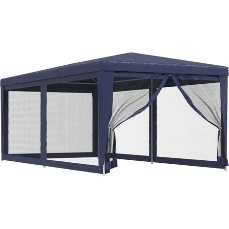 Maison Exclusive - Partyzelt mit 6 Mesh-Seitenwänden Blau 3x6 m H