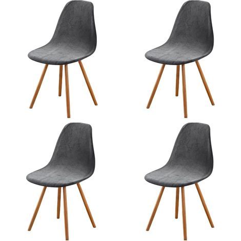 Skandinavische Stuhlhussen, 4er-Set, dehnbare graue Esszimmerstuhlhussen, universelle Samt-Stuhlhussen ohne Armlehnen für Wohnzimmer, Küche und Wohnbereich (1/5)