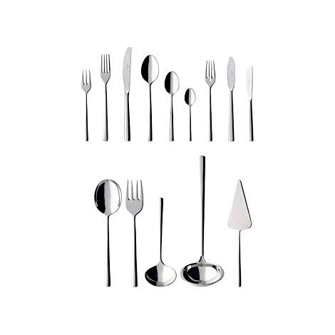 Villeroy & Boch Piemont Servizio di Posate per 12 persone, 113 Pezzi, Acciaio (1/3)