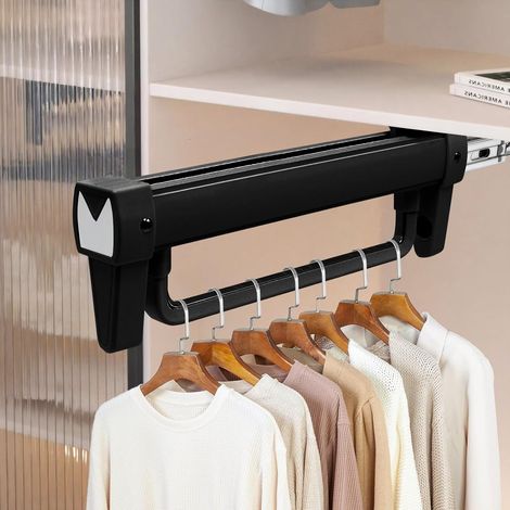 Barre de penderie coulissante : portant extensible, cintre télescopique pour organiser placards et armoires. (1/5)