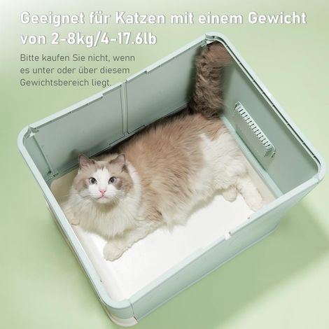 Maison de Toilette pour Chat Pliable Bac à Litière Anti-Odeur avec Tiroir Amovible et Pelle Grande Capacité pour Chats de 2 à 8kg (1/5)