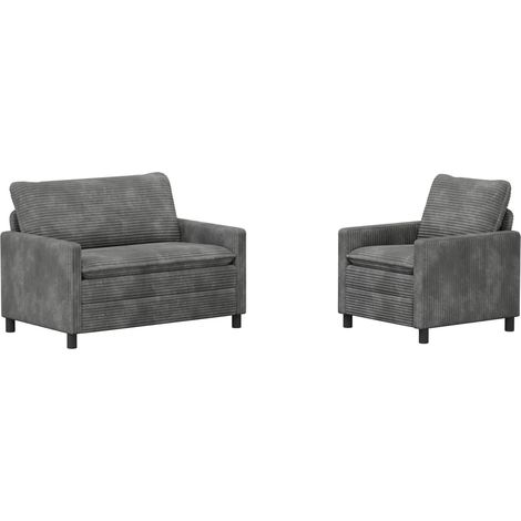 Ensemble de Canapés 2 pcs Gris clair Polyester vidaXL (1/5)