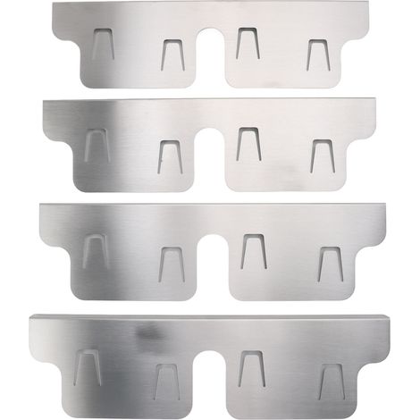 4 copripiano cottura in acciaio inox, resistenti al calore, regolabili da 35 a 70 cm, kit di finitura per cucina, colore argento. (1/5)