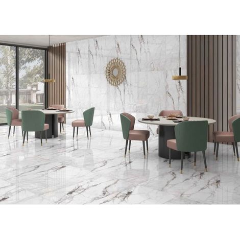 CARRELAGE EFFET MARBRE CARRARA PORTO 60X120CM Paquet de 1.44 m2