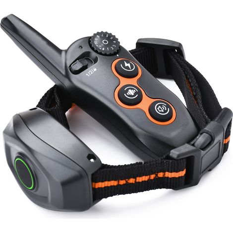 Collier d'entraînement de chien, ipx7 étanche collier d'impact de chien, portée de télécommande 600m, 3 modes d'entraînement, buzzer, impact, vibration, collier d'impact rechargeable pour les chiens d