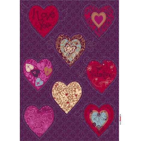 Komar Wandaufkleber - Valentine - 70 x 50 cm - selbstklebender Wandsticker - klassischer Stil (1/2)