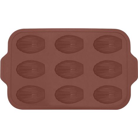 Moule Point Virgule 9 madeleine in silicone 37x23x2cm Marrone