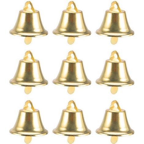 35 décorations pour la maison : pendentifs, cloches de Noël, petits objets à bricoler, décorations pour sapin et loisirs créatifs.-3cm-Golden