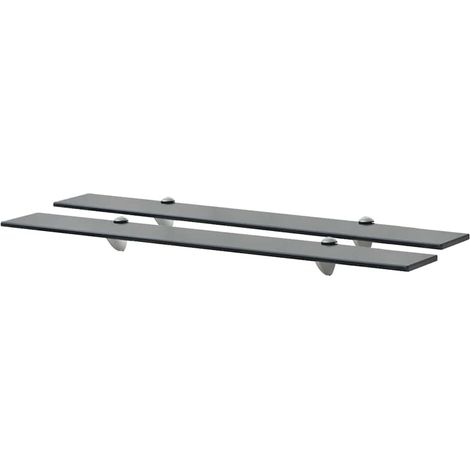 Lot de 2 Étagères murales Étagère de Rangement - Meuble de rangement Verre 80 x 10 cm 8 mm BV924936 - BonneVie (1/4)