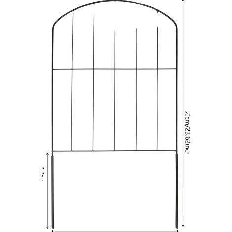 Clôture de jardin, construction en fer durable, panneaux faciles à installer, noir (1/2)