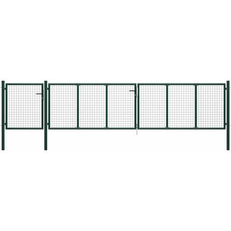 Portail de jardin en acier vert 500 x 75 cm