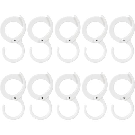 Crochets de type S pour la maison, coupe-vent, lot de 10 crochets réglables, crochets en plastique antichute, crochets multifonctions pour porte-manteau, blanc