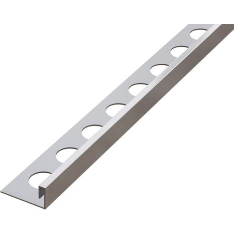 Rektifiziertes Eckprofil Js aus Edelstahl für Fliesen 1cm x 270cm - Satiniertes Silber