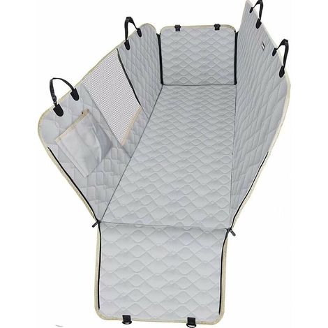 Housse de protection de banquette arrière de voiture, camion ou SUV pour chien, 100 % imperméable, avec fenêtre en filet robuste, antidérapante, universelle, résistante aux griffes (1/5)