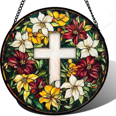 Attrape-soleil vitrail 9 cm – Déco maison en verre peint (1/4)
