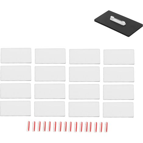 Lot de 16 badges nominatifs vierges DIY en MDF, coins arrondis, compacts et portables, étiquettes personnalisables pour école (1/5)