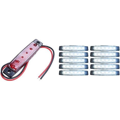 1 phare de voiture rouge à 6 LED SMD 24 V et 10 clignotants latéraux blancs à 6 LED SMD 24 V (1/5)