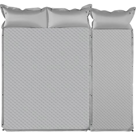 Luftmatratze in King-Size mit eingebauter Pumpe, strapazierfähiges graues aufblasbares Campingbett, schnelles Aufblasen und ergonomische geriffelte Oberfläche (74 x 76 x 2 Zoll) (1/5)