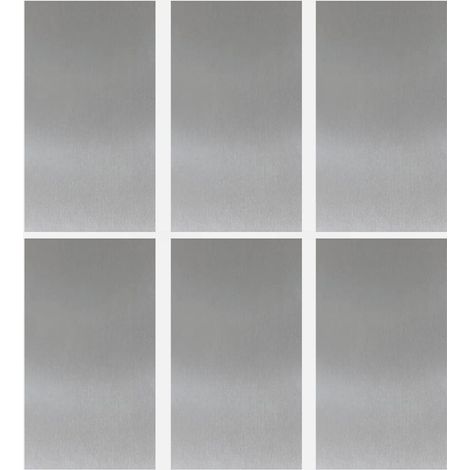 Panneaux muraux décoratifs effet acier inoxydable, revêtement mural en PVC imperméable et résistant aux UV, 120 x 60 cm, lot de 6 - Divina Home (1/5)