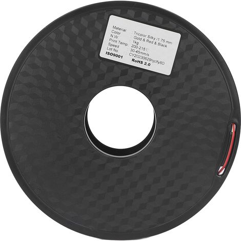 1,75 mm PLA-Filament, Seidenglanz-Trio-Farben: Gold, Rot, Schwarz, hohe Festigkeit, Premium-3D-Wicklung (1/5)
