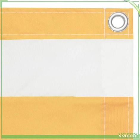 Écran de balcon - FAFEICY - 134908 - Blanc & jaune - Tissu Oxford PU - 120x300 cm (1/4)