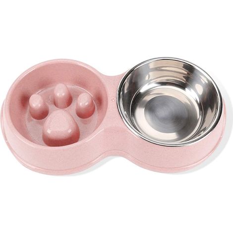 Comederos antiagresivos para perros, comederos de acero inoxidable para perros, bebederos antideslizantes, bebederos de alimentación lenta. (1/4)