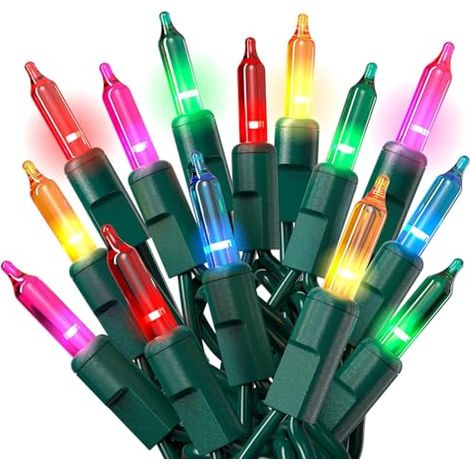 Guirlande Lumineuse De Noël - 100 Ampoules - 6 M - Fil Vert - Multicolore - Pour Intérieur Et Extérieur - 1 Pièce (1/5)