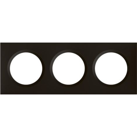Legrand – Plaque carrée Dooxie 3 postes – Finition noir velours – Montage horizontal/vertical – Encoches pour démontage rapide (1/5)