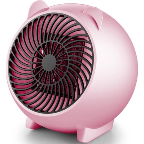Chauffage soufflant rose, 500 W, chauffage d'appoint, chauffage d'appoint économique pour la maison et le bureau, chauffage de bureau en 5 secondes, petit chauffage électrique (1/5)