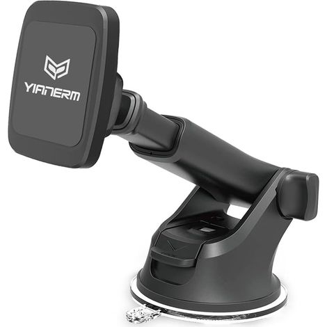 Support Téléphone Voiture Magnétique, Ventouse Aimant Fort Universel Tableau de Bord Pare-Brise Support de Voiture avec Bras Télescopique Réglable Compatible avec Smartphones (1/5)