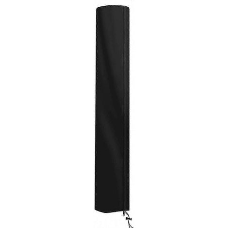 Housse imperméable pour étendoir à linge rotatif - Protection robuste pour séchoir de jardin Tissu Oxford résistant aux intempéries, noir, cordon de serrage Protection extérieure durable (1/5)