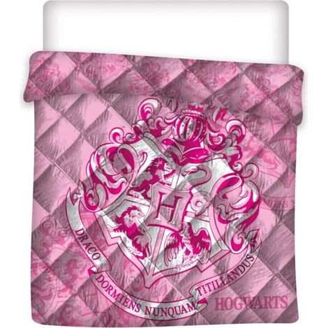 Couette Imprimée - Blason Rose Poudlard - 240x220 cm (1/3)