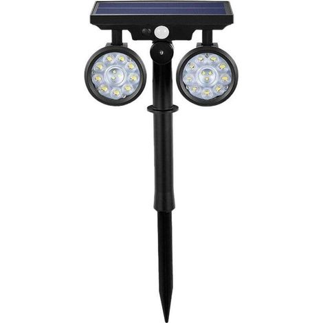 Projecteur solaire à détecteur de mouvement, applique murale LED solaire d'extérieur pour jardin, allée, blanc (1/5)
