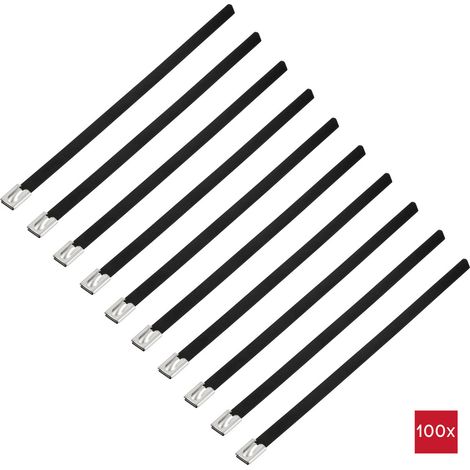 TRU COMPONENTS TC-12656616  Stahlkabelbinder 200 mm 7.9 mm AISI 316 mit Beschichtung 100 St.